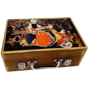 Boîte en Bois pour Cadeaux – Motif Persan Inspiré « Ghajari »