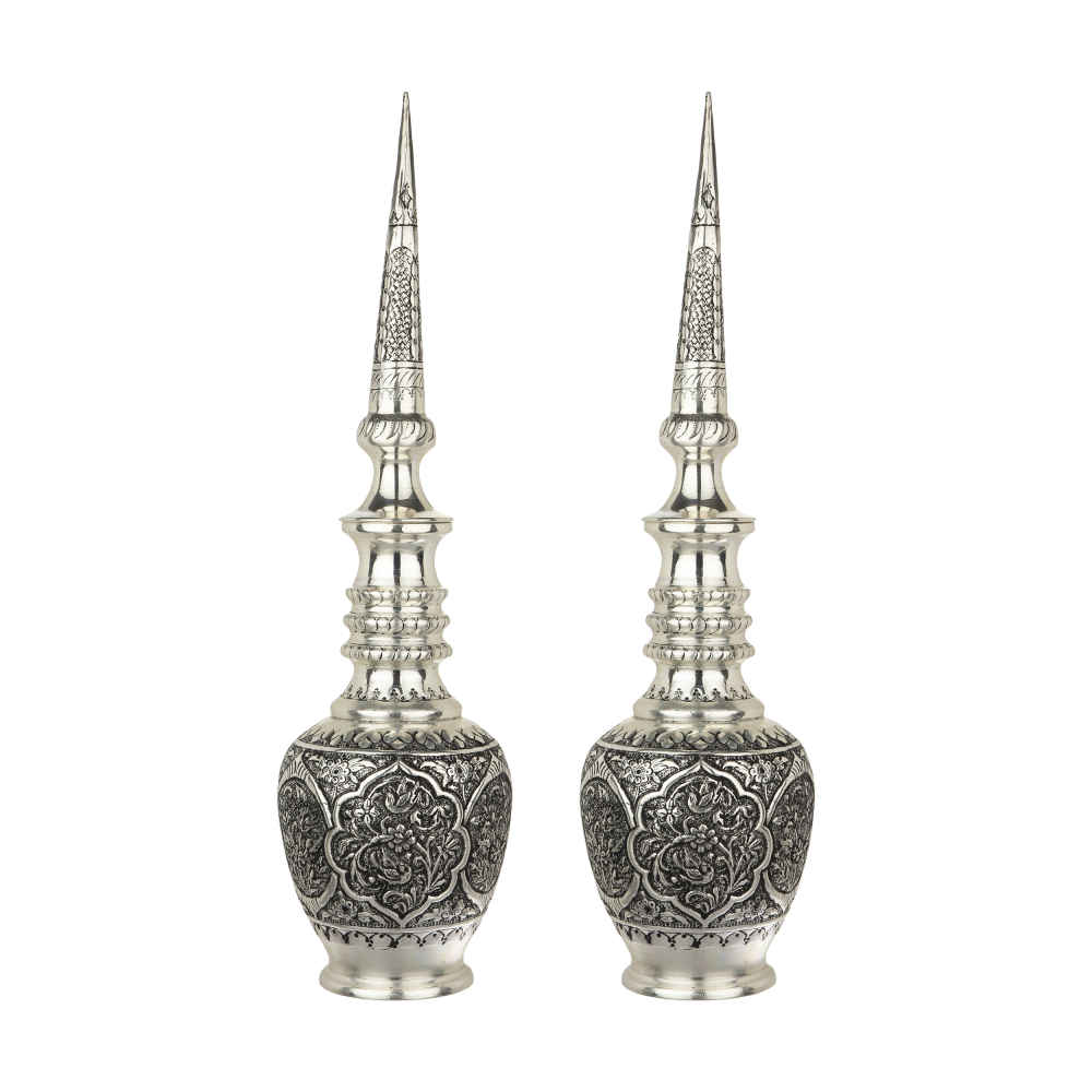 Bouteille décorative en cuivre - Gravure persane artisanale Alma (lot de 2)