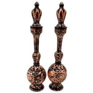 Bouteille décorative en cuivre – Gravure persane artisanale Esalat (lot de 2)
