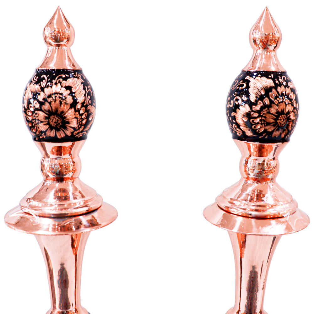 Bouteille décorative en cuivre – Gravure persane artisanale Yara (lot de 2)