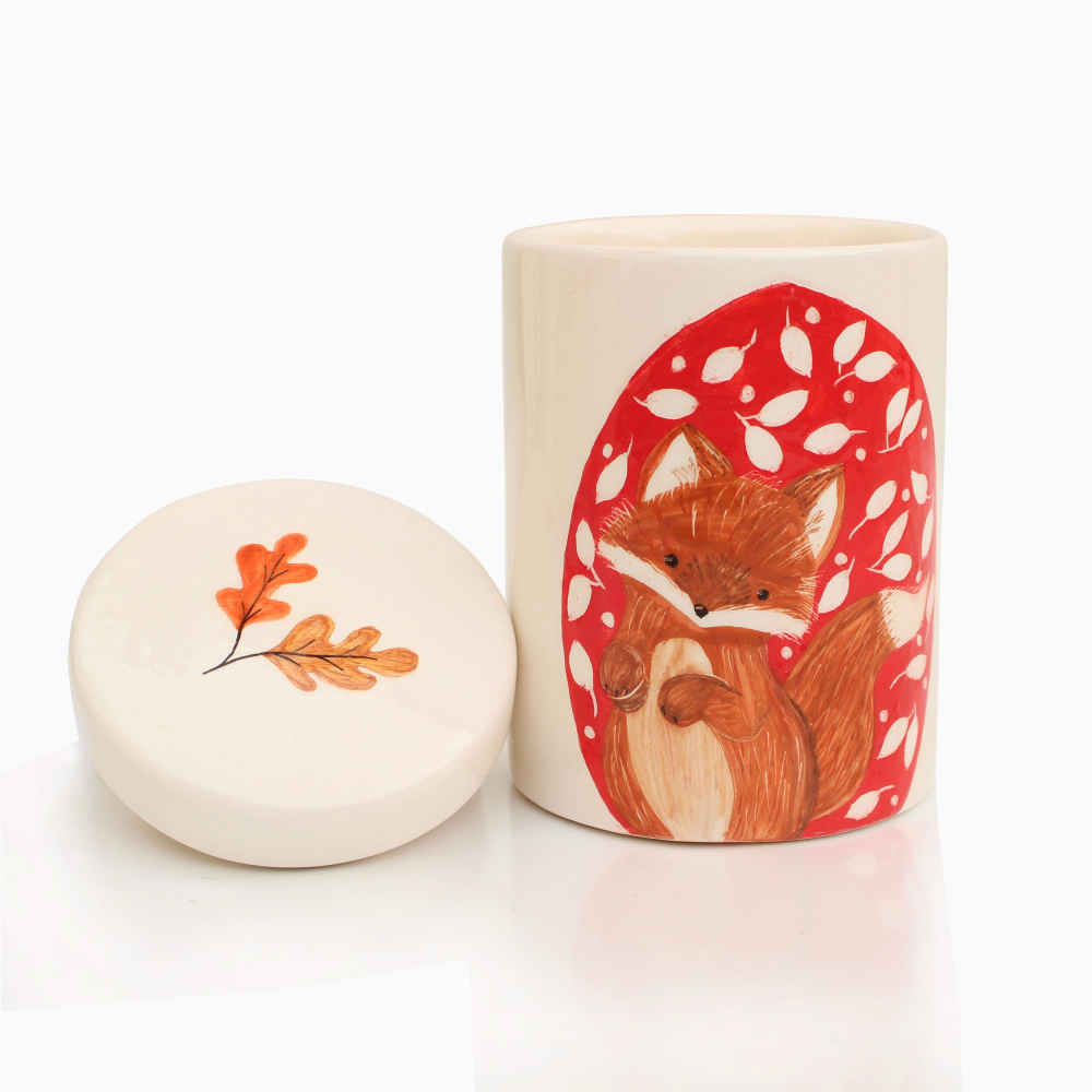 Ensemble de bocaux en céramique – Idéal pour le rangement et l’organisation de la cuisine, Renard (3x)