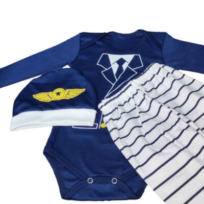 Ensemble de vêtements pour nouveau-né 3 pièces modèle Capitaine