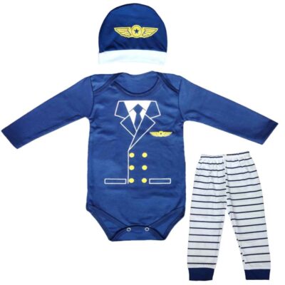 Ensemble de vêtements pour nouveau-né 3 pièces modèle Capitaine
