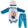 Ensemble de vêtements pour nouveau-né 3 pièces modèle Minion