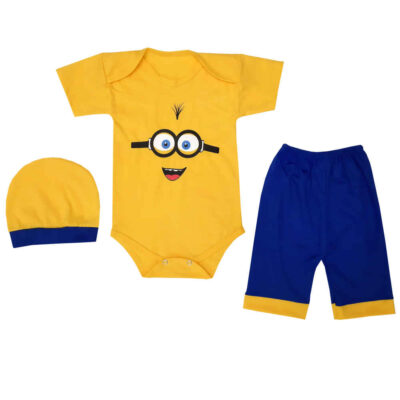 Ensemble de vêtements pour nouveau-né 3 pièces modèle Minions
