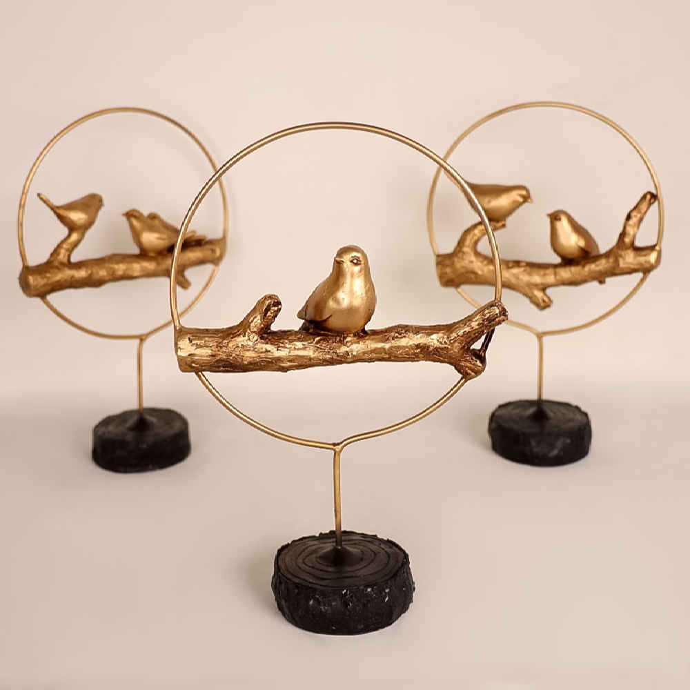 Ensemble de 3 figurines réalistes de moineaux – Sculptures d’oiseaux réalistes