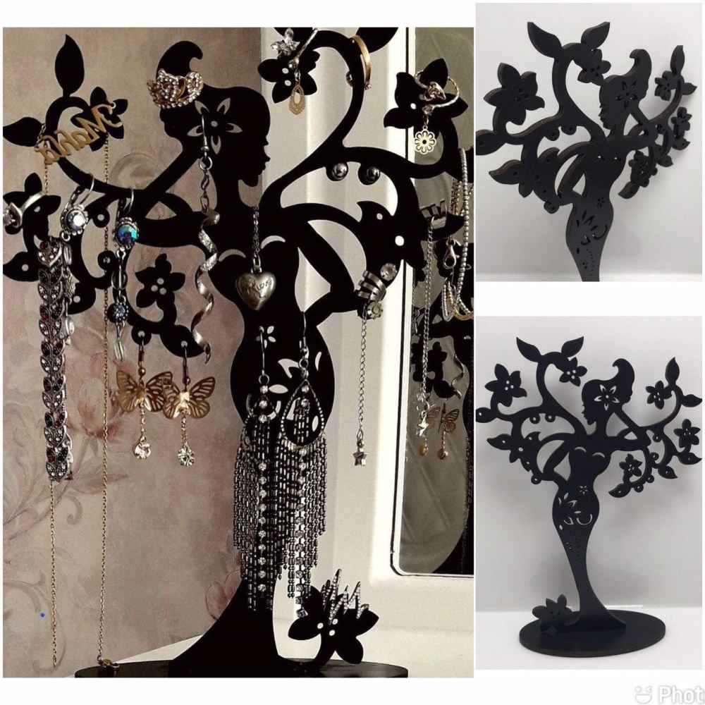 Présentoir et organisateur de bijoux en bois modèle Ange