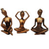 Ensemble de 3 figurines décoratives de filles en yoga - Art de la pose de yoga paisible
