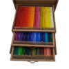 Coffret en bois de 120 crayons avec tiroir – Collection Pasargad pour artistes