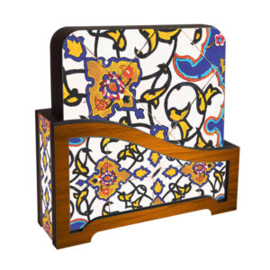 Ensemble de Dessous de Verre et Support avec Motif Artistique d’Inspiration Persane Bita