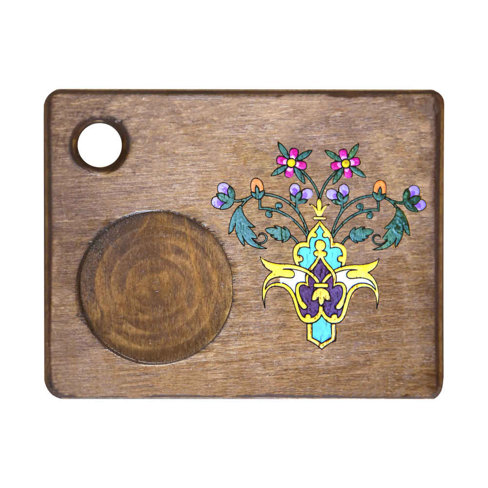 Ensemble de Dessous de Verre avec Motif Artistique d'Inspiration Persane Chichak