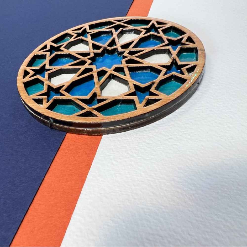 Sous-verres Géométriques en Bois avec le Design Darya (x2)