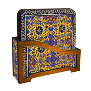 Ensemble de Dessous de Verre et Support avec Motif Artistique d’Inspiration Persane Diana
