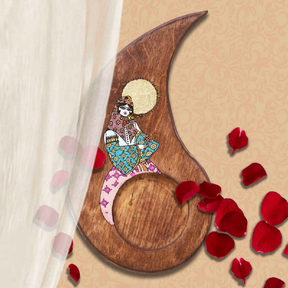 Ensemble de Dessous de Verre avec Motif Artistique d’Inspiration Persane Khatoon