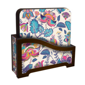 Ensemble de Dessous de Verre et Support avec Motif Artistique d’Inspiration Persane Kiana