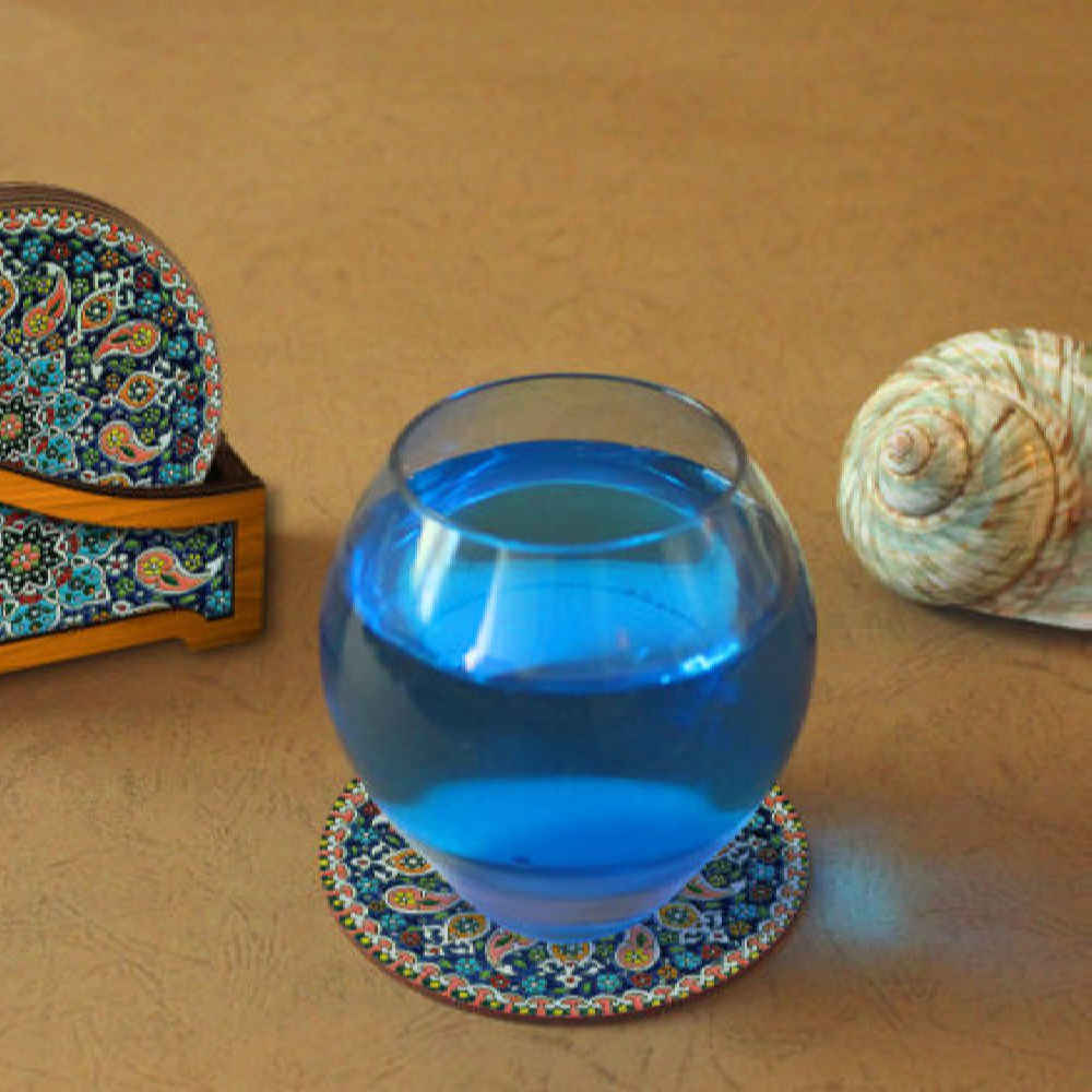Ensemble de Dessous de Verre avec Motif de Mandalas d’Inspiration Persane Luxino
