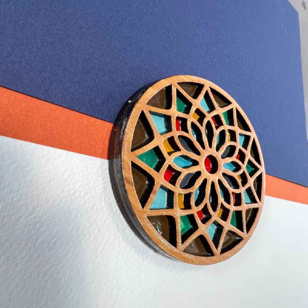 Sous-verres Géométriques en Bois avec le Design Raha (x2)