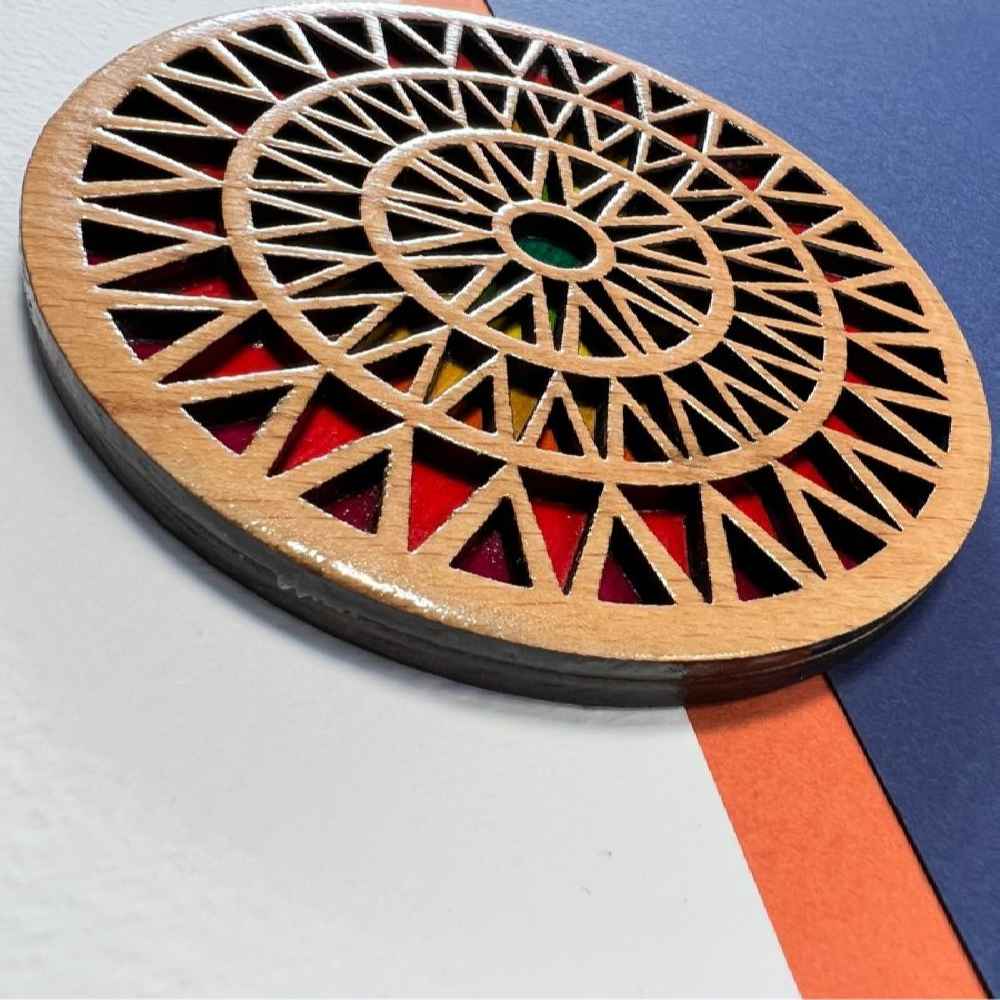 Sous-verres Géométriques en Bois avec le Design Raika (x2)