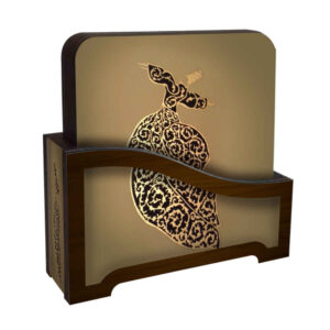 Ensemble de Dessous de Verre et Support avec Motif Artistique d’Inspiration Soufie Danse Sama