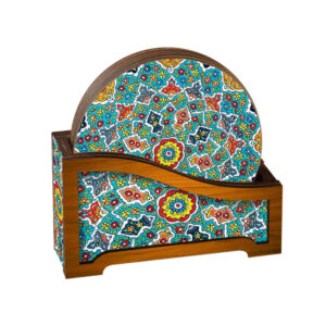 Ensemble de Dessous de Verre et Support avec Motif de Mandalas d’Inspiration Persane Sama