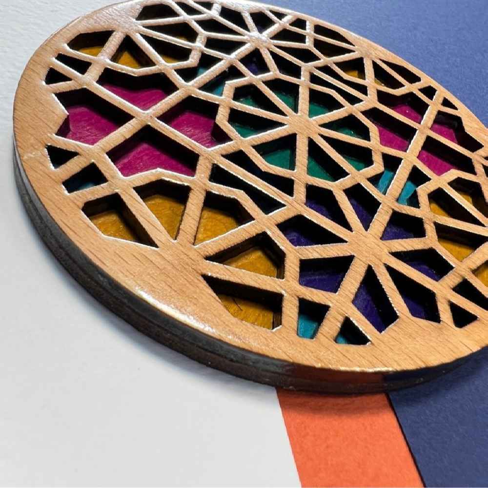 Sous-verres Géométriques en Bois avec le Design Sara (x2)