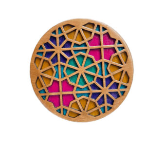 Sous-verres Géométriques en Bois avec le Design Sara (x2)