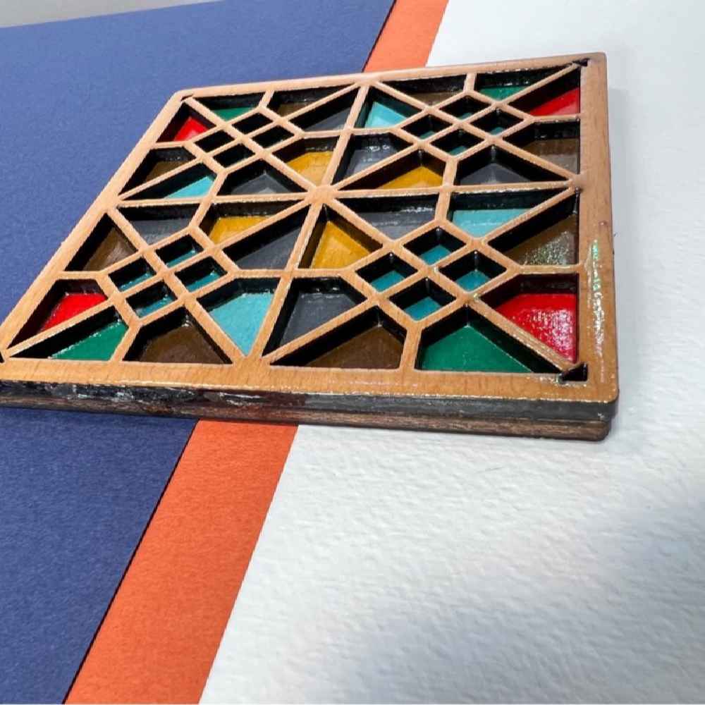 Sous-verres Géométriques en Bois avec le Design Sarv (x2)