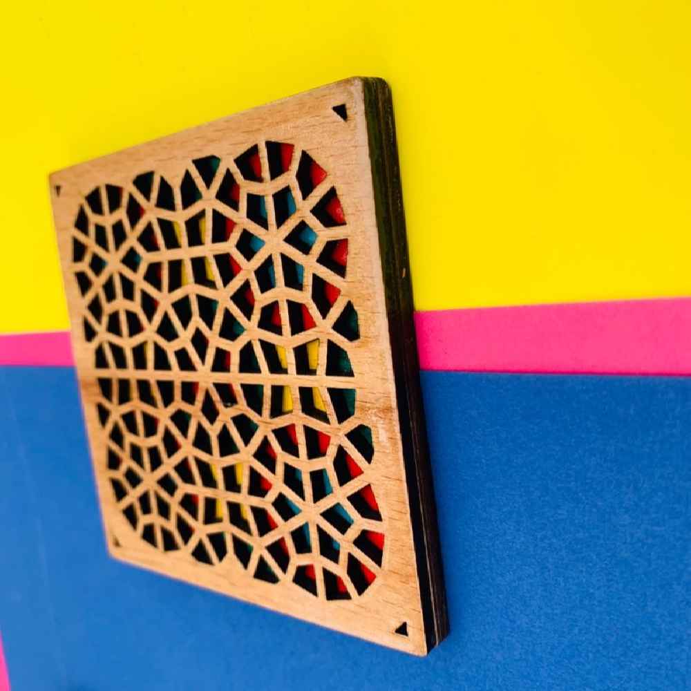 Sous-verres Géométriques en Bois avec le Design Sorhe (x2)