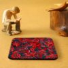 Ensemble de Dessous de Verre et Support avec Motif Artistique d'Inspiration Persane Sorkh