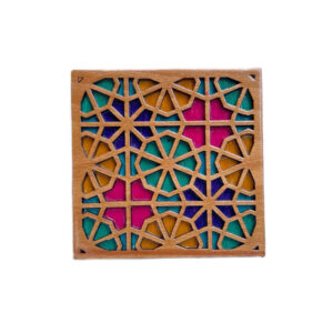Sous-verres Géométriques en Bois avec le Design Tara (x2)