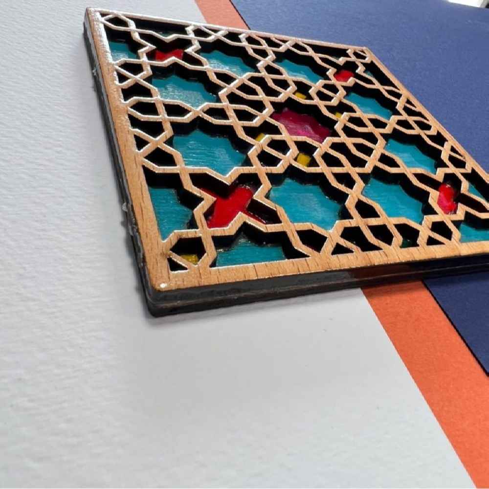 Sous-verres Géométriques en Bois avec le Design Tina (x2)