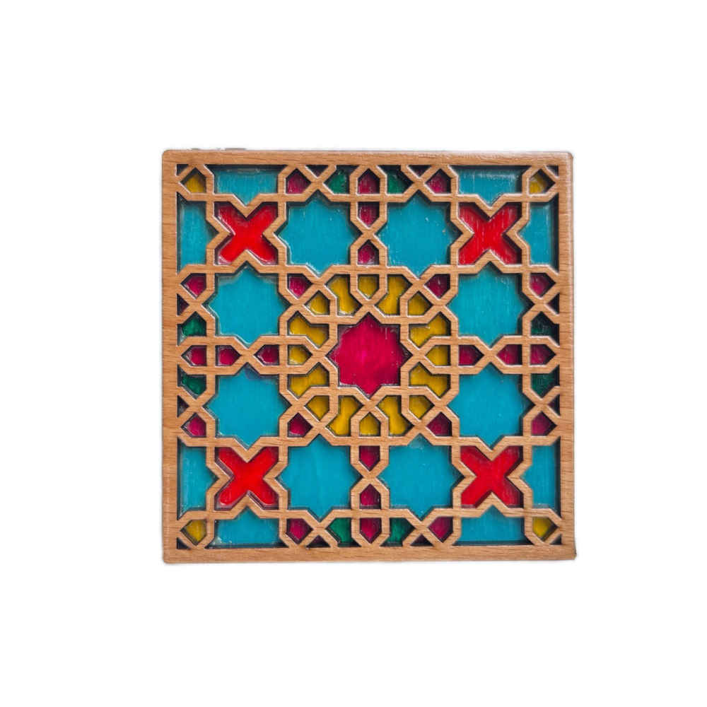 Sous-verres Géométriques en Bois avec le Design Tina (x2)