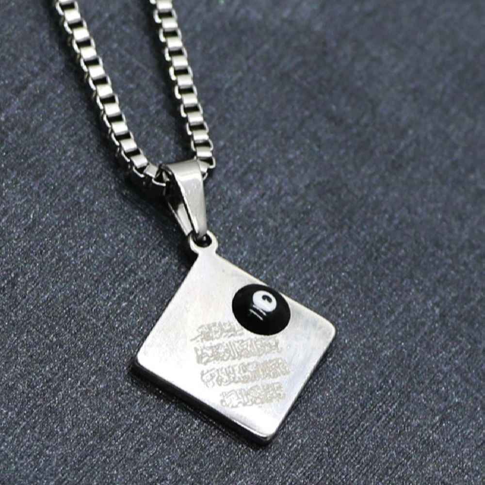 Collier islamique en acier avec pendentif Va In Yakad