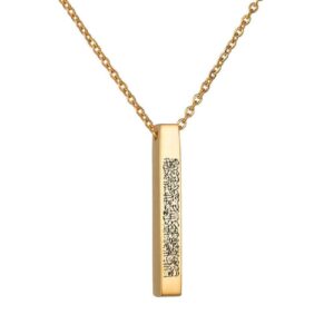 Collier islamique Wan Yakad en acier avec pendentif rectangle