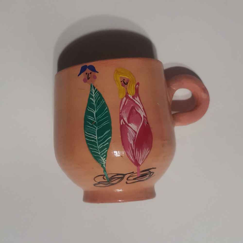 Tasse en céramique artistique – À la main, avec motif de couple