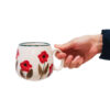 Tasse en céramique artistique - À la main, avec motif de fleurs