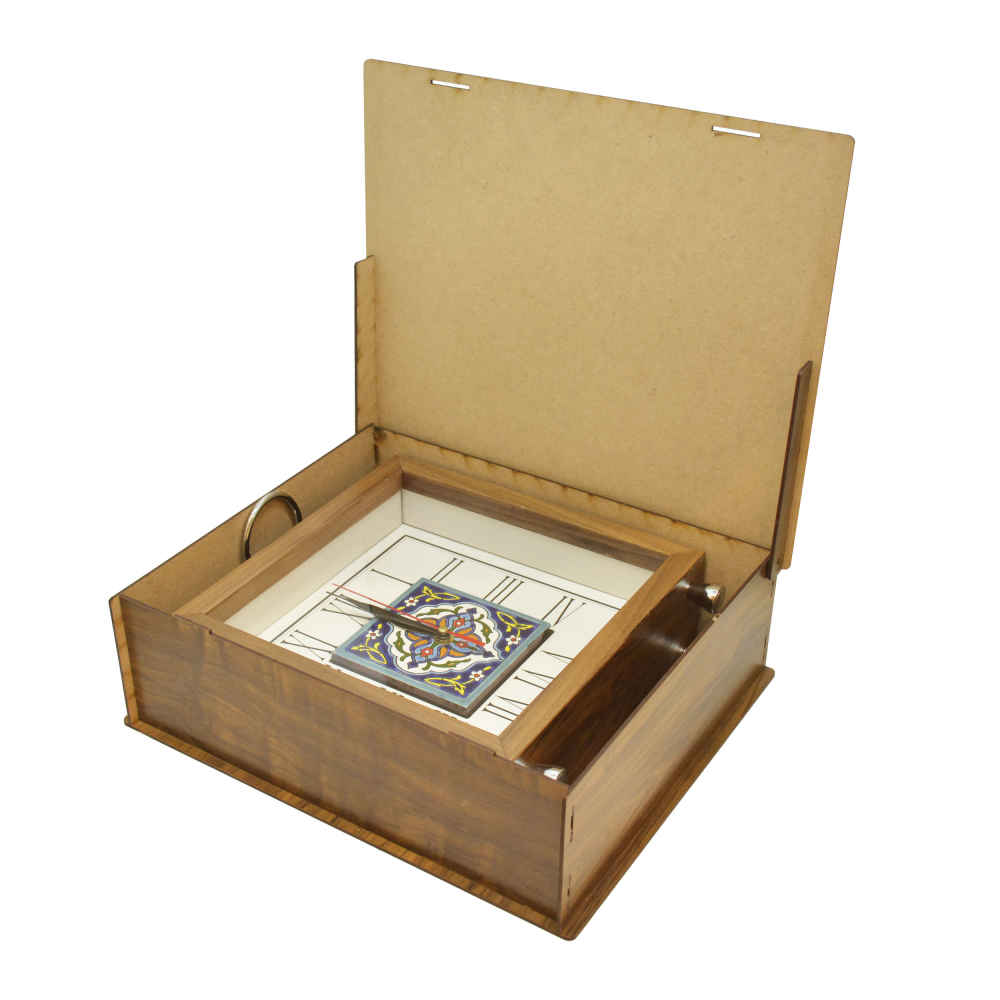 Horloge de Bureau en Bois Style Persan – Modèle Nazanin