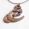 Collier en bois persan artistique Calligraphie Eshgh