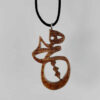 Collier en bois persan artistique Calligraphie Hich
