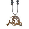 Collier en bois persan artistique Calligraphie Mehr