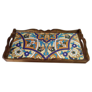 Plateau Karen en bois – Motifs persans subtils pour le service