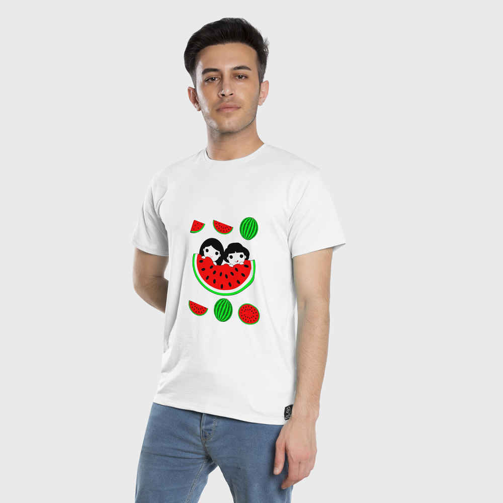 T-shirt Yalda Modèle Pastèque – T-shirt Manches Courtes de Saison