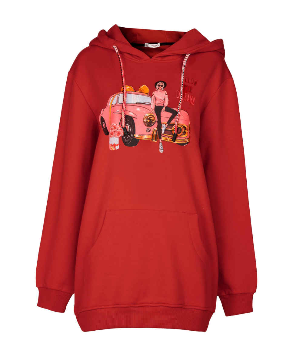 Sweat à capuche en coton pour femme Modèle 51604