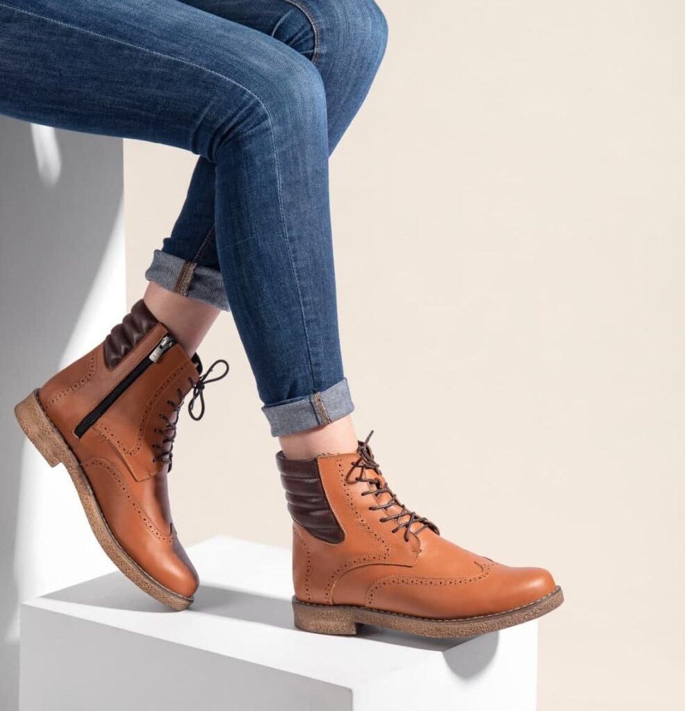 Bottes en cuir pour femmes Cheville – Modèle A179