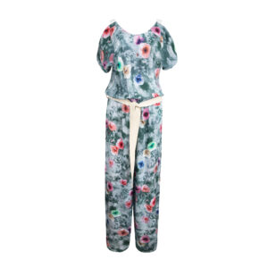 Combinaison fleurie avec ceinture latérale pour femmes Paradise