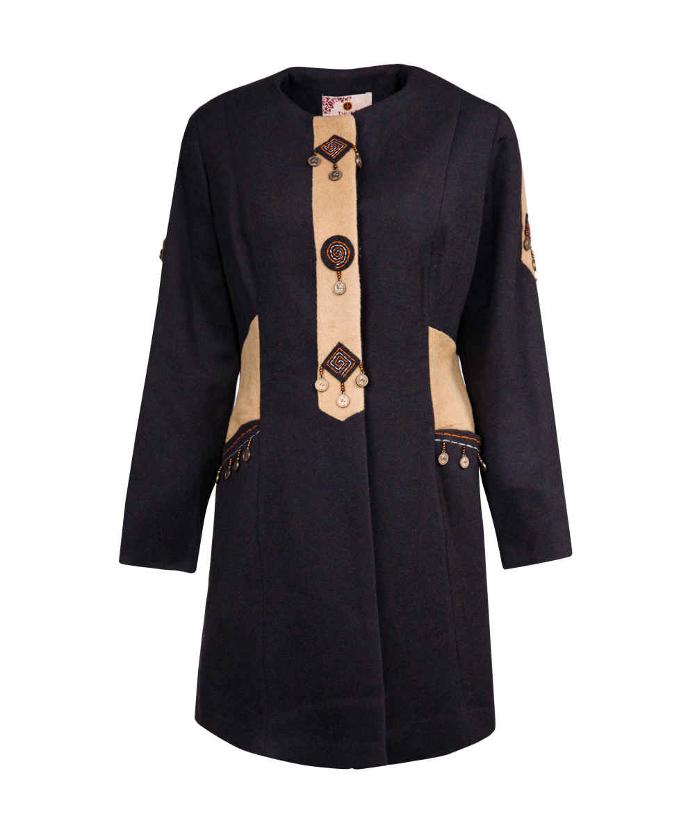 Manteau Croisé en Laine pour Femmes – 54634