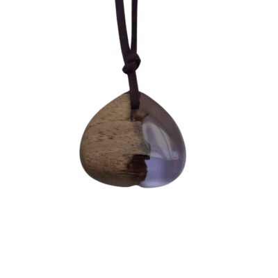 Collier Bois & Résine Artisanal Style Audacieux Violet