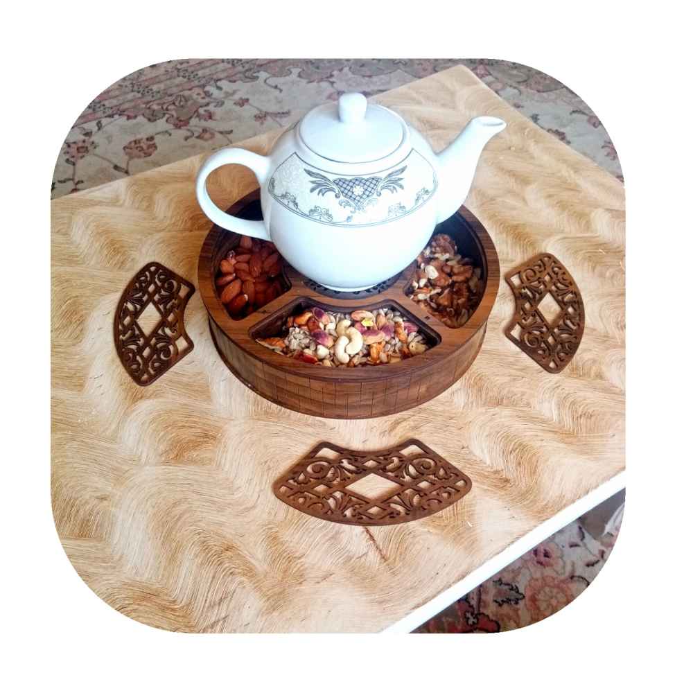 Boîte de Rangement pour Sachets de Thé en Bois avec Chauffe-Sachet Farideh