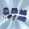 Ensemble organiseur de bureau en cuir bleu – 8 pièces