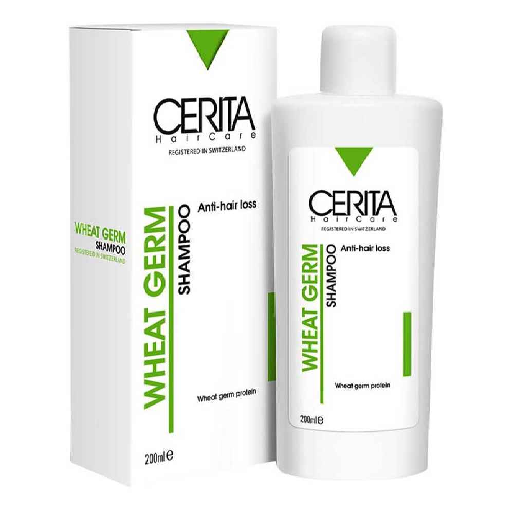 Shampooing au germe de blé Cerita Anti-chute - Nourrit le cuir chevelu, réduit la chute des cheveux (Pack de 2)